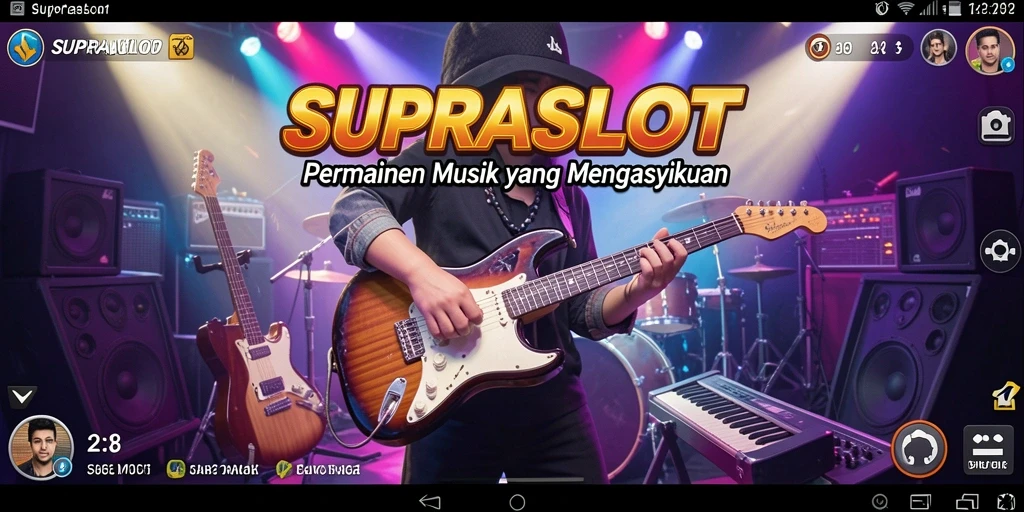 Tampilan gameplay SUPRASLOT yang penuh warna dan energik.