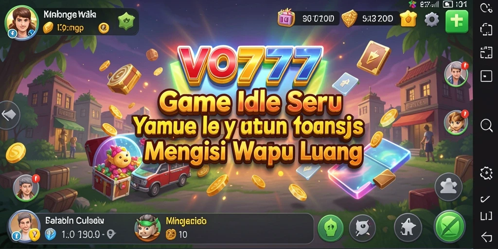 Tampilan gameplay VO777 yang menampilkan kemajuan karakter dalam permainan Idle.